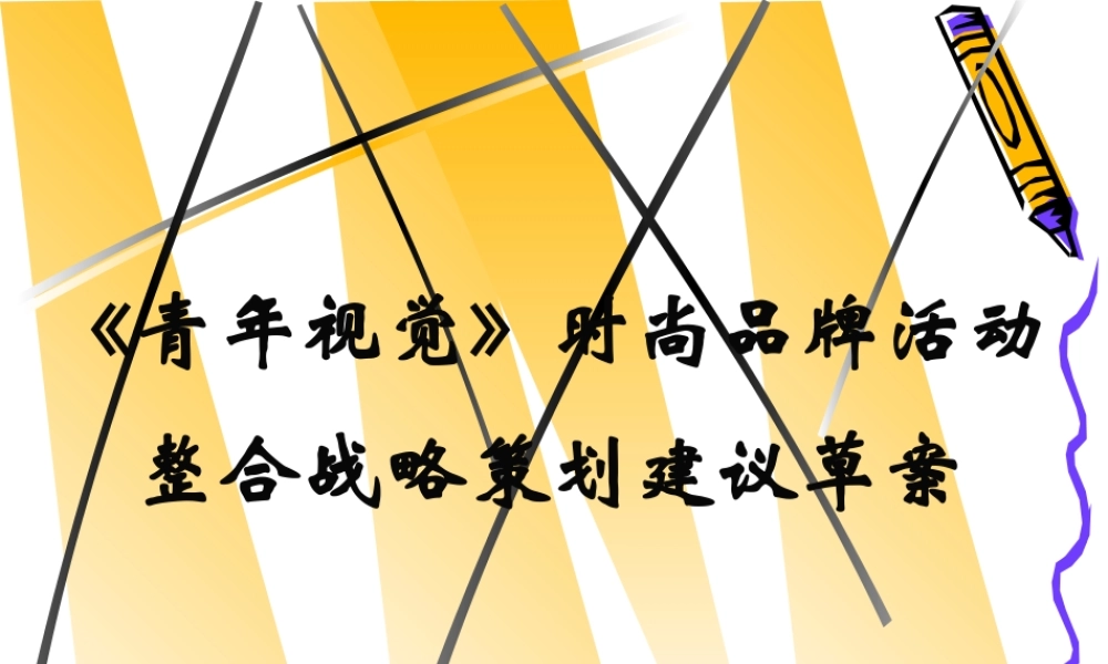 《青年视觉》整合战略策划建议草案