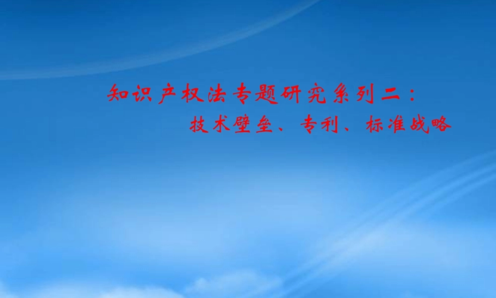 专利标准战略