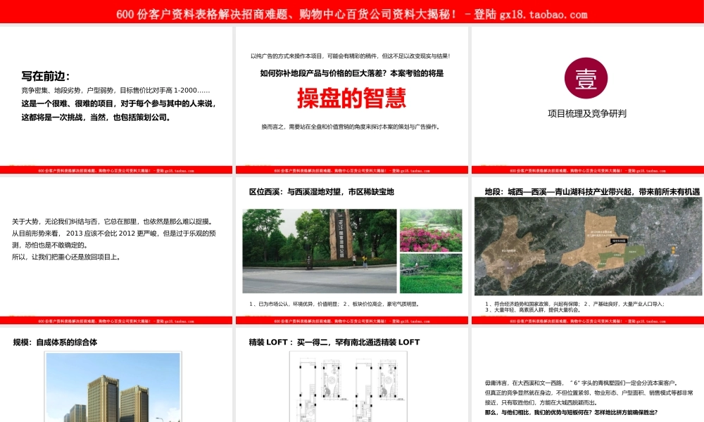 XXXX年杭州西溪时代项目策略提报