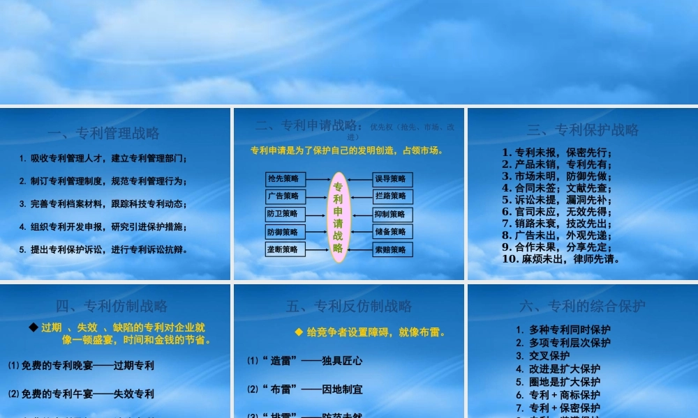 专利策略企业专利战略的运用