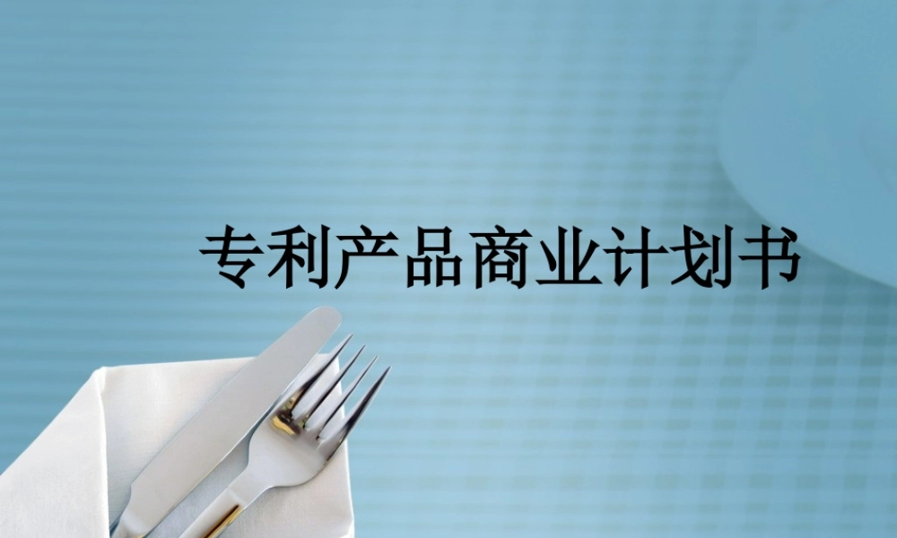 专利产品商业计划书