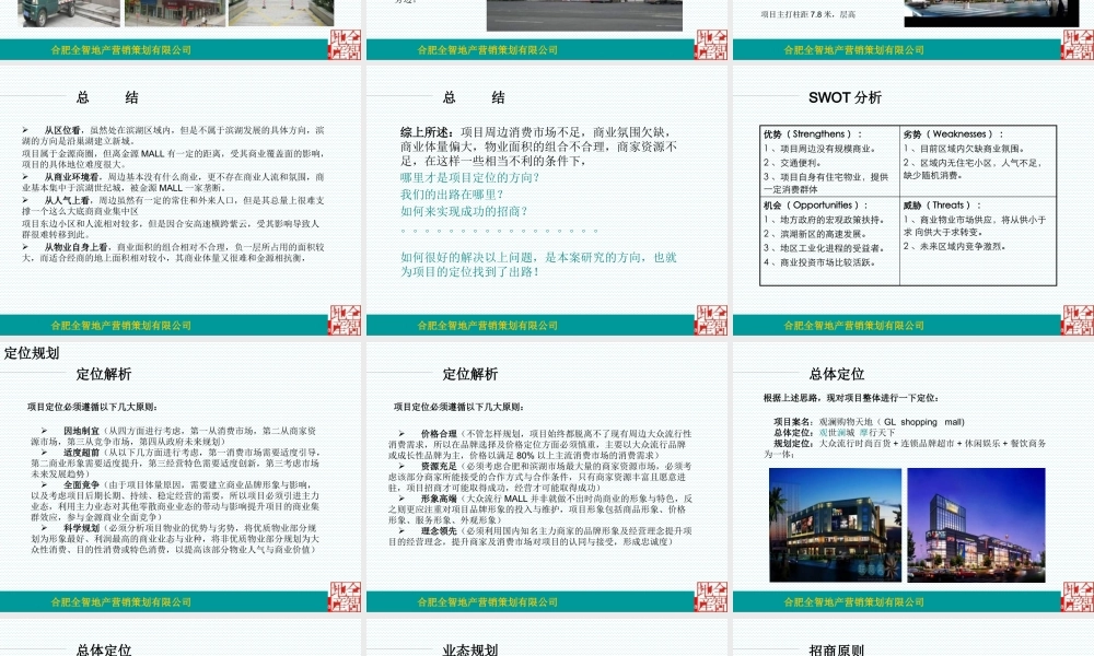 XXXX年合肥观澜华庭群商招商定位方案(初稿)