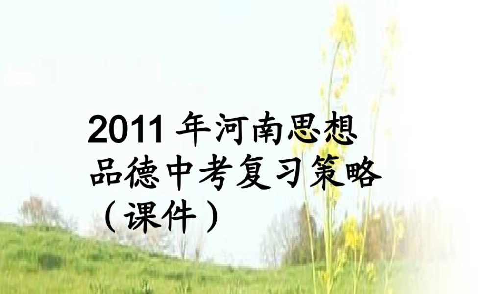 XXXX年河南思想品德中考复习策略(课件)