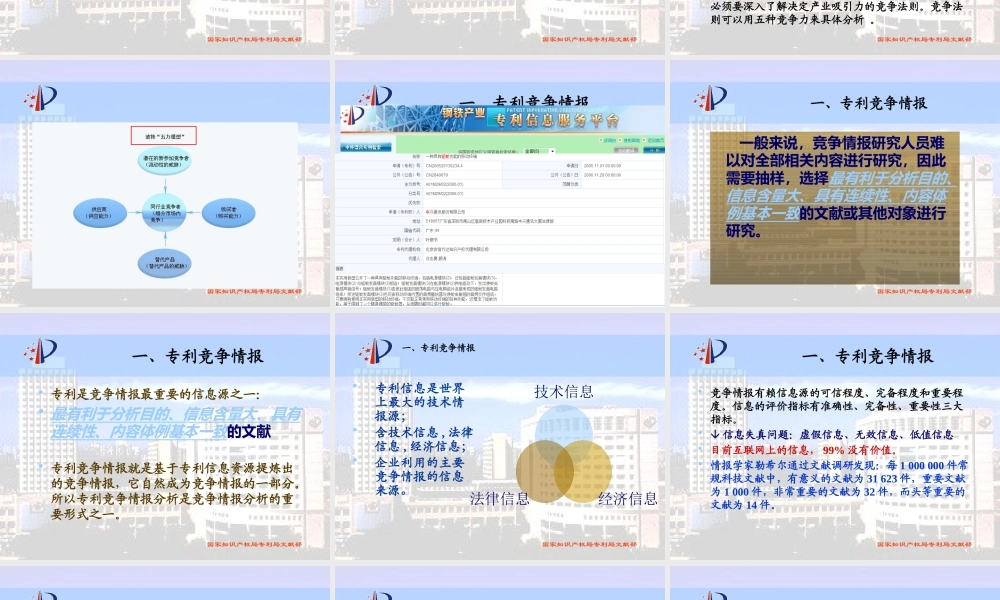 专利竞争情报的采集与分析讲义