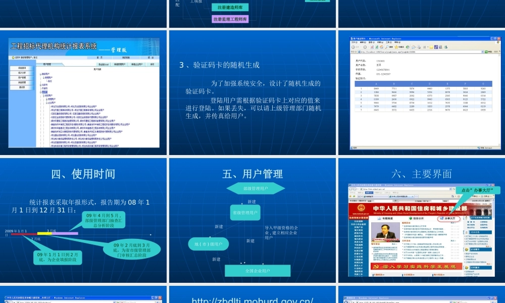 《全国工程招标代理机构统计报表系统》汇报