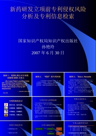 专利侵权风险分析及专利信息检索