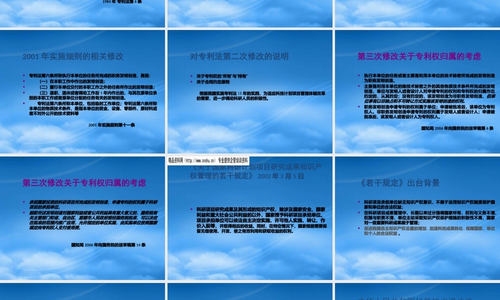 专利权归属管理的基本规定