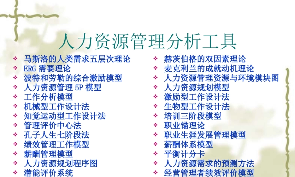 《人力资源管理分析工具(ppt33)》