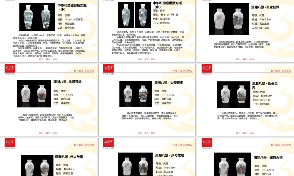 XXXX年红官窑第二届加盟商年会新品瓷器介绍