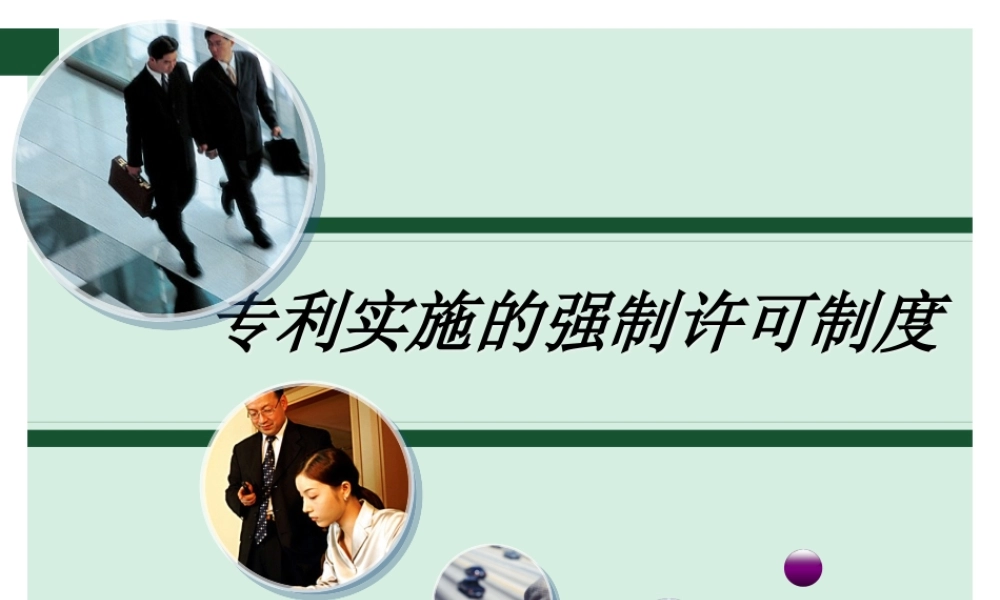 专利实施的强制许可制度
