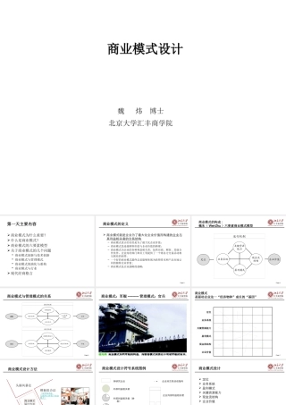 XXXX年汇丰商学院经典商业模式设计培训教材