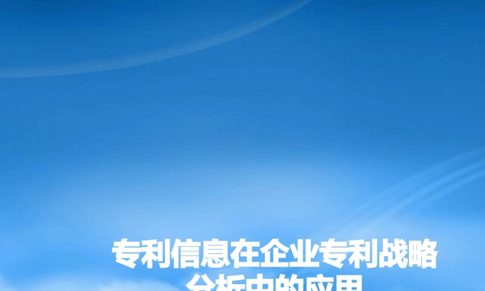 专利信息在企业专利战略分析中的应用