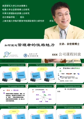 《如何塑造管理者的性格魅力》课程回放