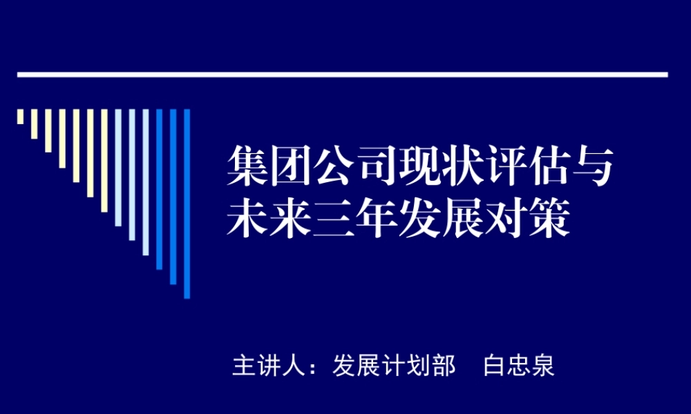 XXXX年集团公司现状评估与未来三年发展对策