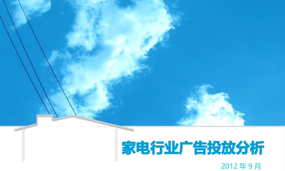 XXXX年家电行业广告投放分析报告