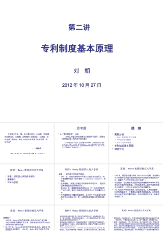 专利制度基本原理概述