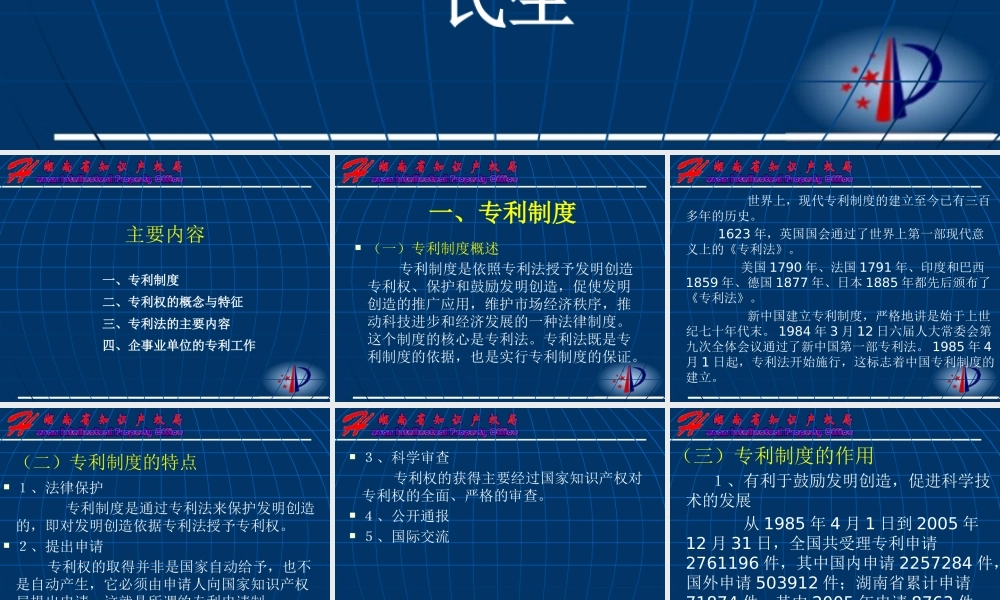 专利制度与专利法