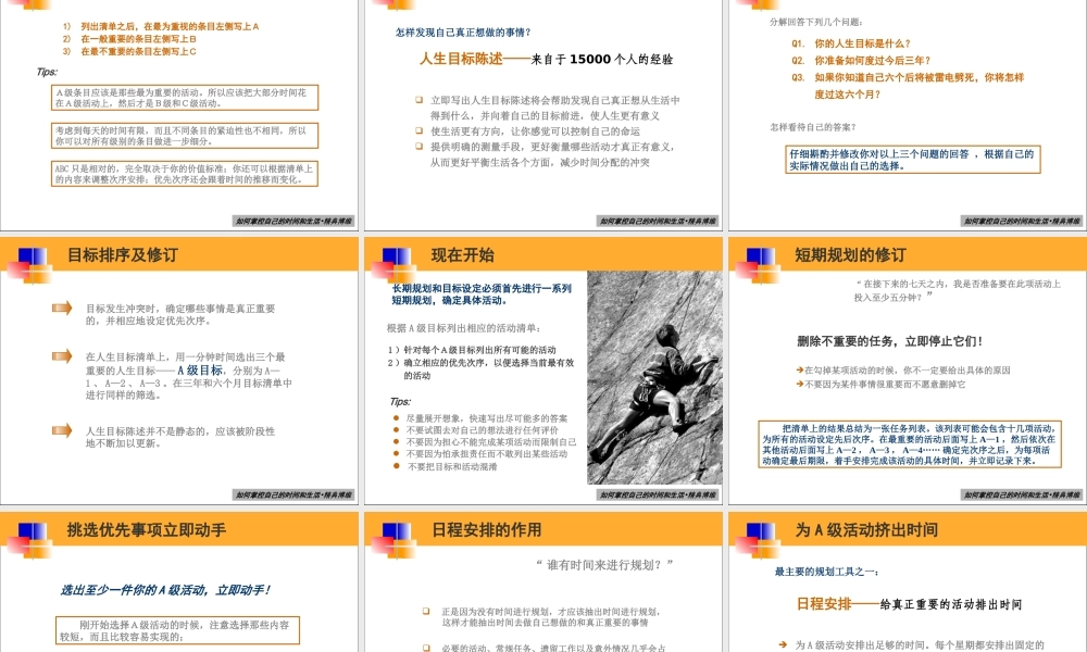 《如何掌控自己的时间和生活》最新培训版