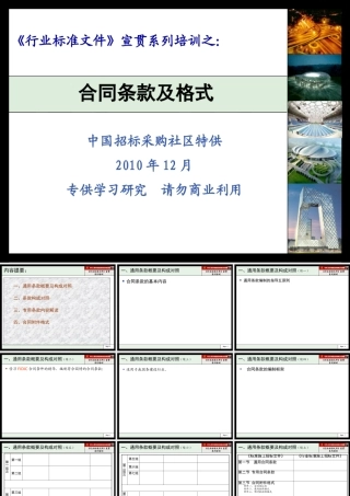 XXXX年建设部标准招标文件精品9《行业标准文件》合同条款及格式