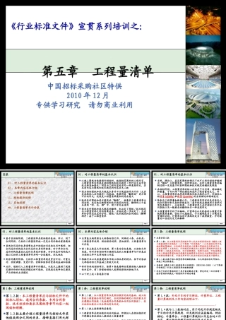 XXXX年建设部标准招标文件精品课件11《行业标准文件》工程量清单