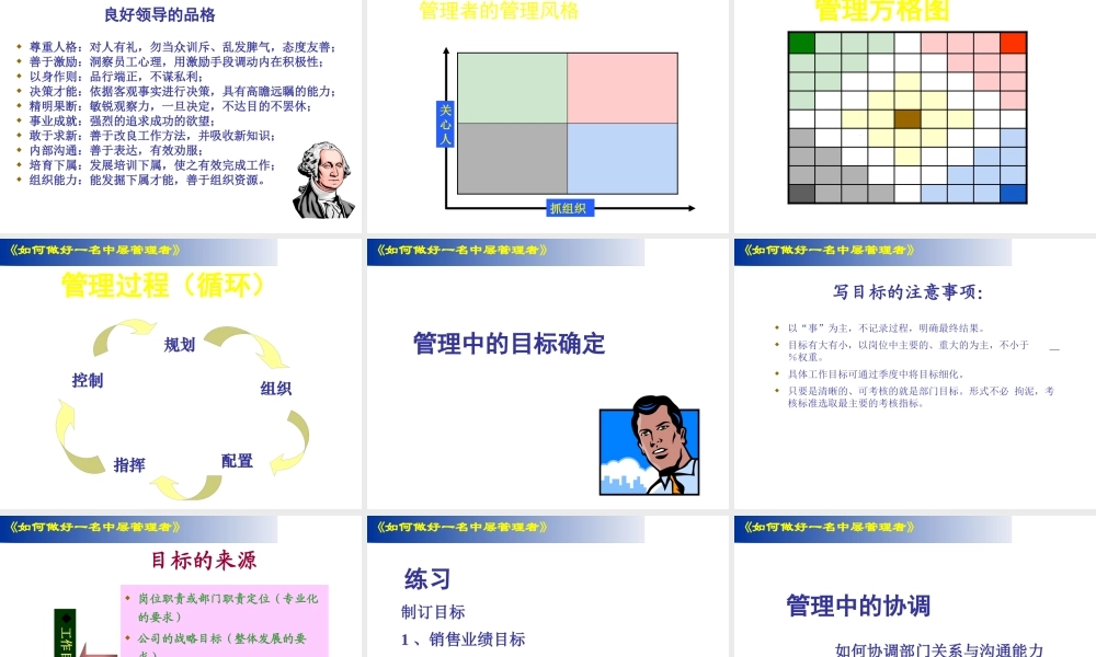 《如何做好一名中层管理者》课件