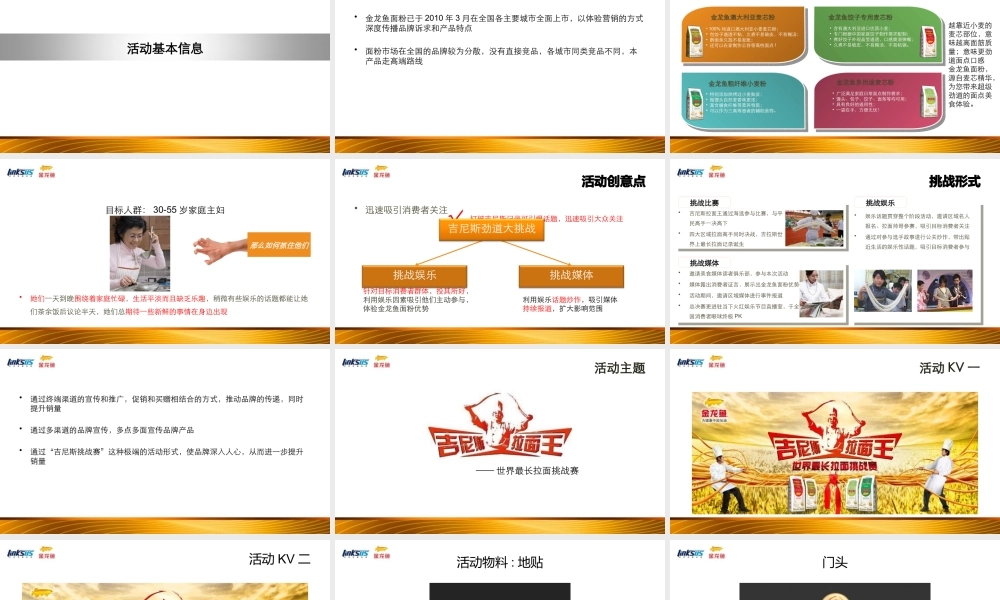 XXXX年金龙鱼面粉劲道大挑战活动执行方案