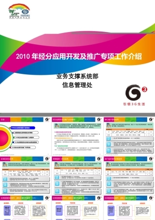 XXXX年经分应用开发及推广专项工作介绍