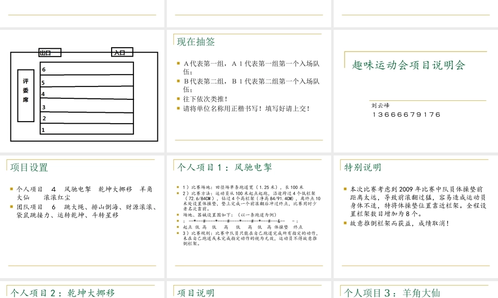 XXXX年开发区第五届职工趣味运动会项目介绍