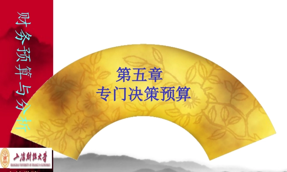专门决策预算培训教材