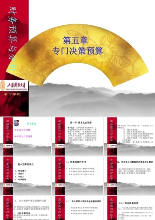 专门决策预算培训教材