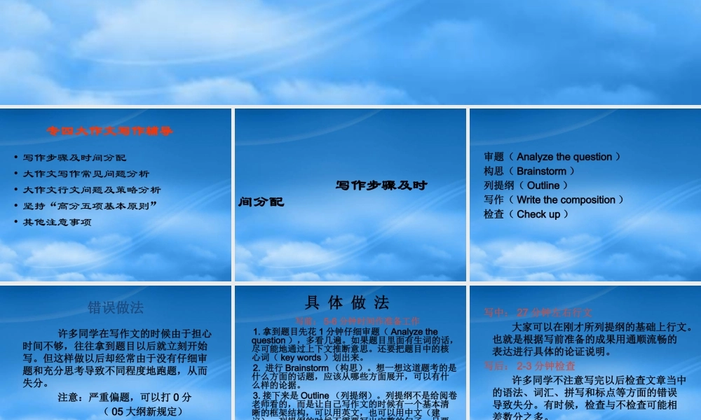 专四大作文常见问题与策略