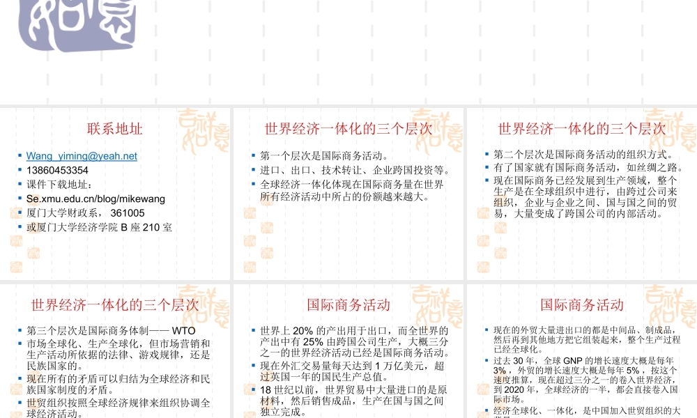 专题1_WTO与中国企业的国际竞争力