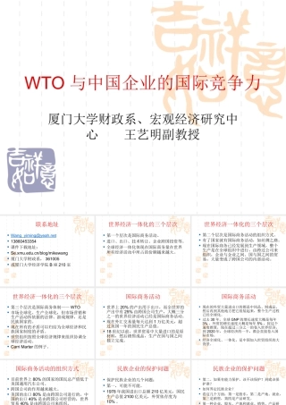 专题1_WTO与中国企业的国际竞争力