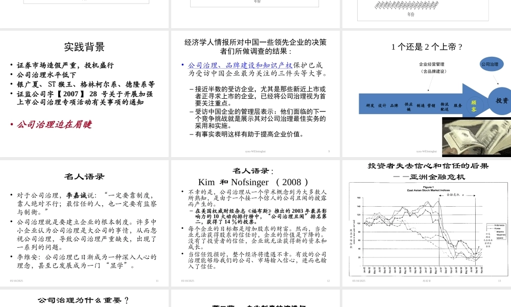 专题1-1公司治理概述