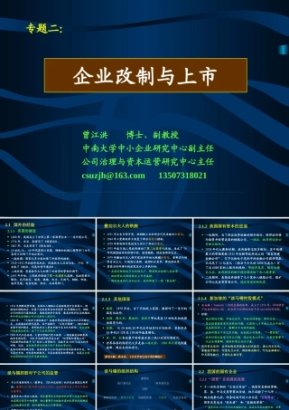 专题2 企业改制与上市