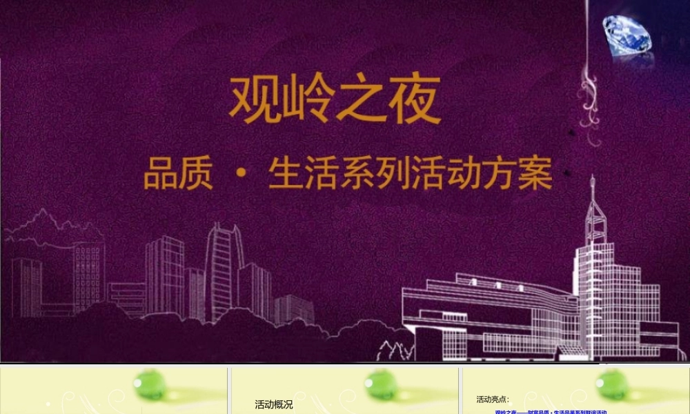 XXXX年蓝光观岭项目观岭之夜品质生活系列活动方案