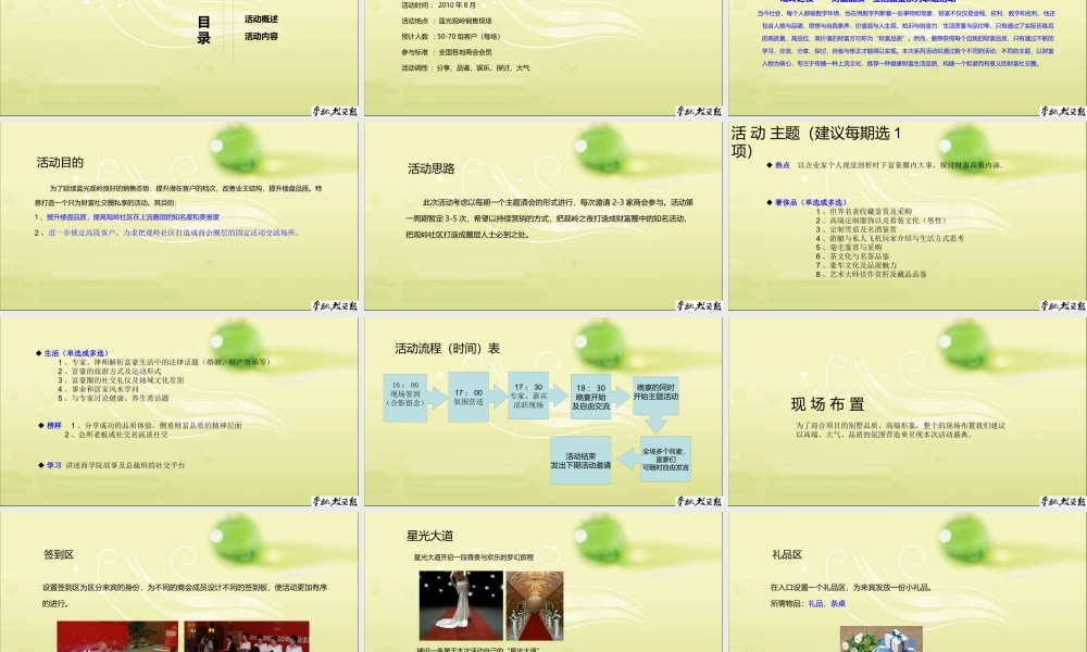 XXXX年蓝光观岭项目观岭之夜品质生活系列活动方案