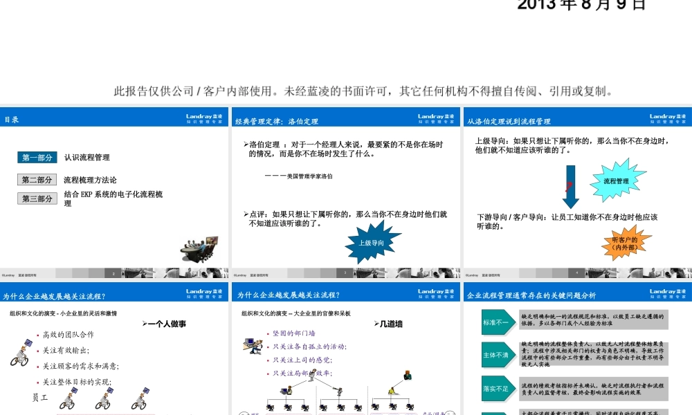 XXXX年蓝凌流程梳理思路及方法论交流