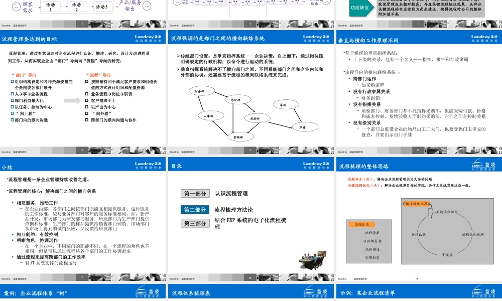 XXXX年蓝凌流程梳理思路及方法论交流