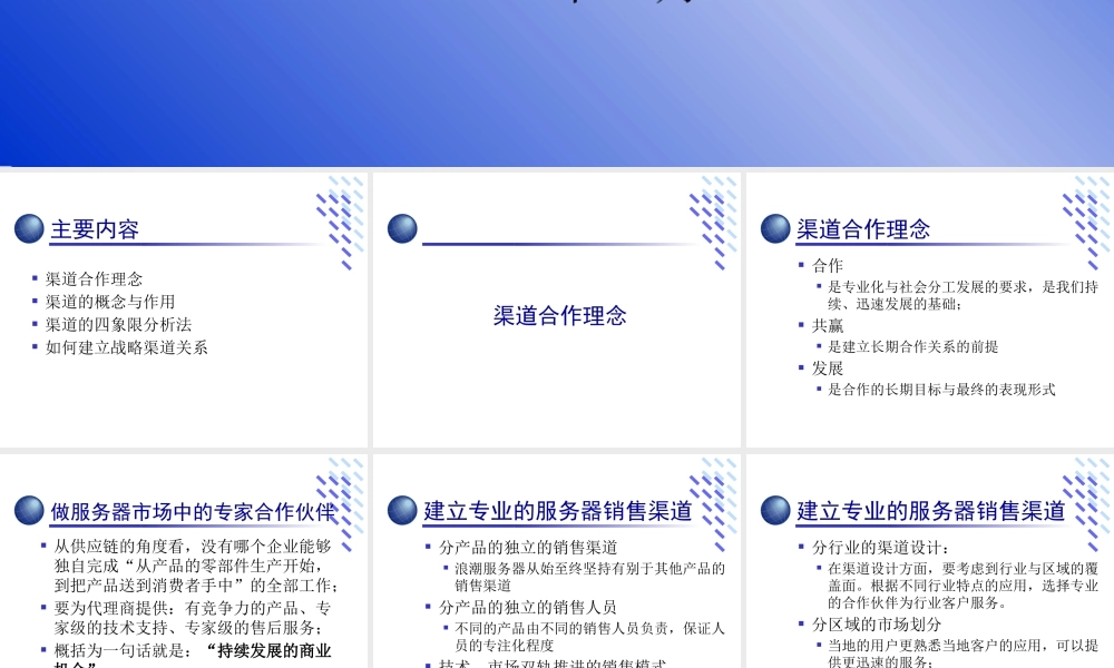 XXXX年浪潮北京公司渠道市场运作