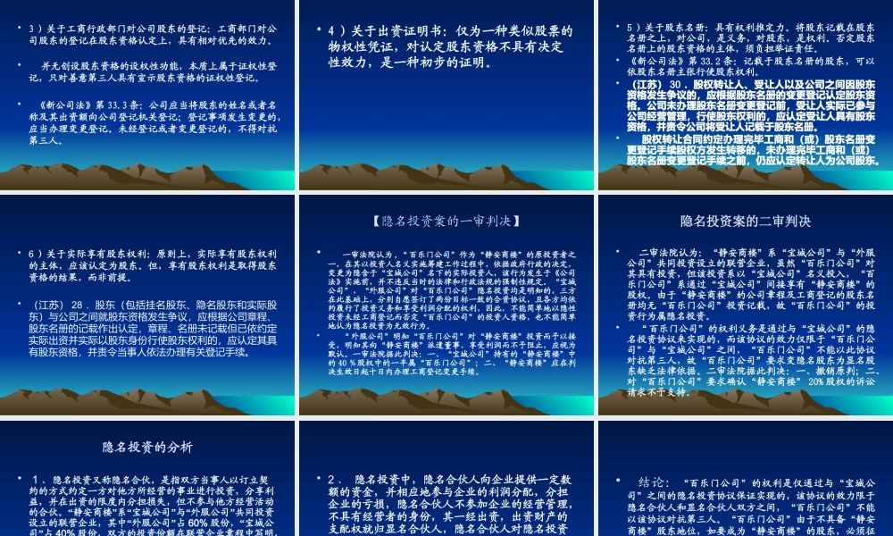 专题3 股东资格确认诉讼