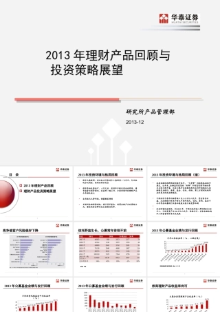 XXXX年理财产品回顾与投资策略展望正式稿子