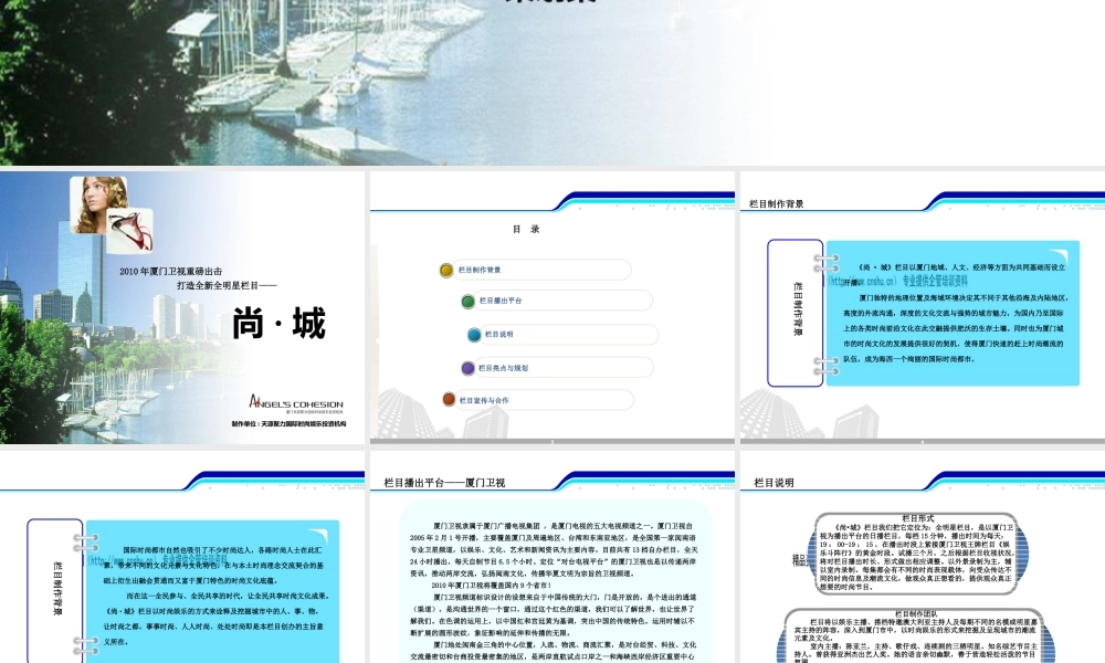 《尚城》栏目制作策划方案