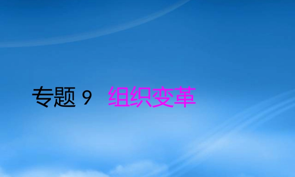 专题9--组织变革