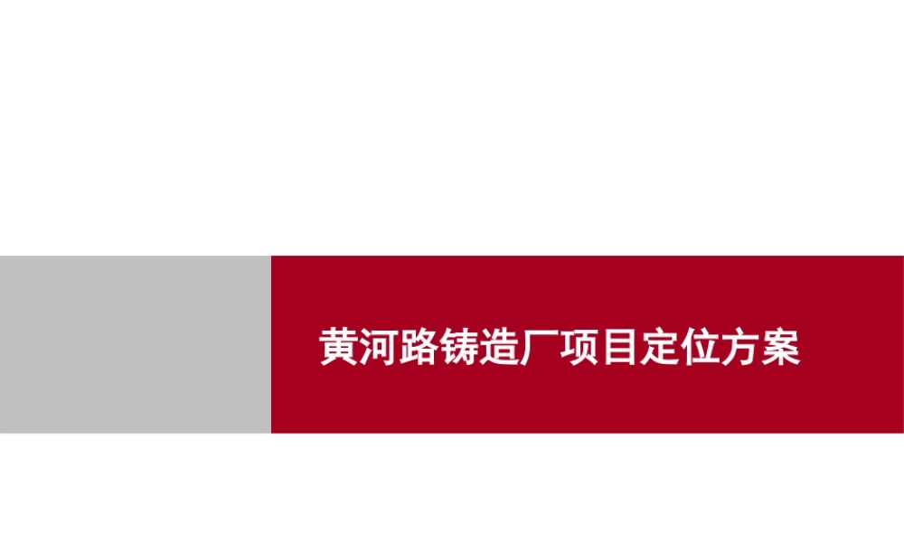 XXXX年漯河市黄河路铸造厂项目定位方案