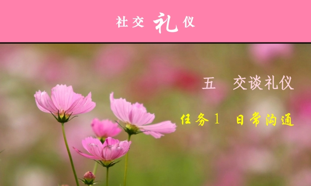 《社交礼仪》交谈礼仪例子