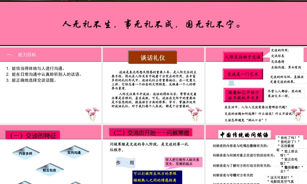 《社交礼仪》交谈礼仪例子