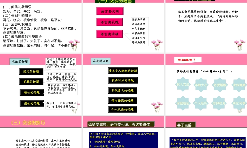 《社交礼仪》交谈礼仪例子
