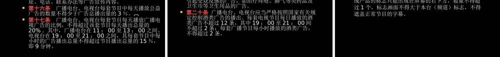 专题电视广告播放时间的管理课件