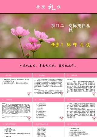 《社交礼仪》项目二 交际交往礼仪
